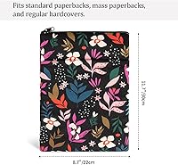 Vista 6 de Funda para Libros Cubiertas de Libros Protector de Libros con Estampado Floral con Cremallera Tela Lavable para Adolescentes Adultos Amantes