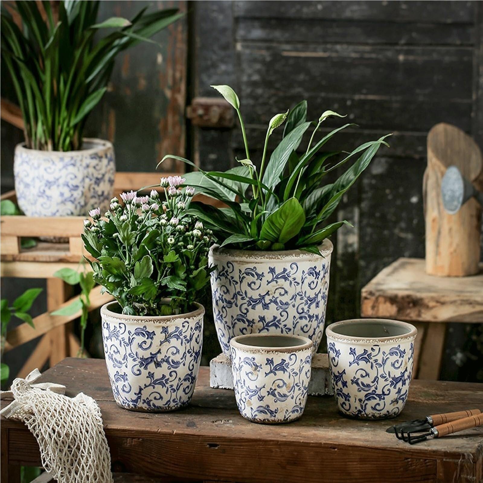 Doniczki na rośliny, doniczka ceramiczna, idealna do roślin pokojowych, idealna jako donica na rośliny, prezent dla miłośników roślin (19 cm)