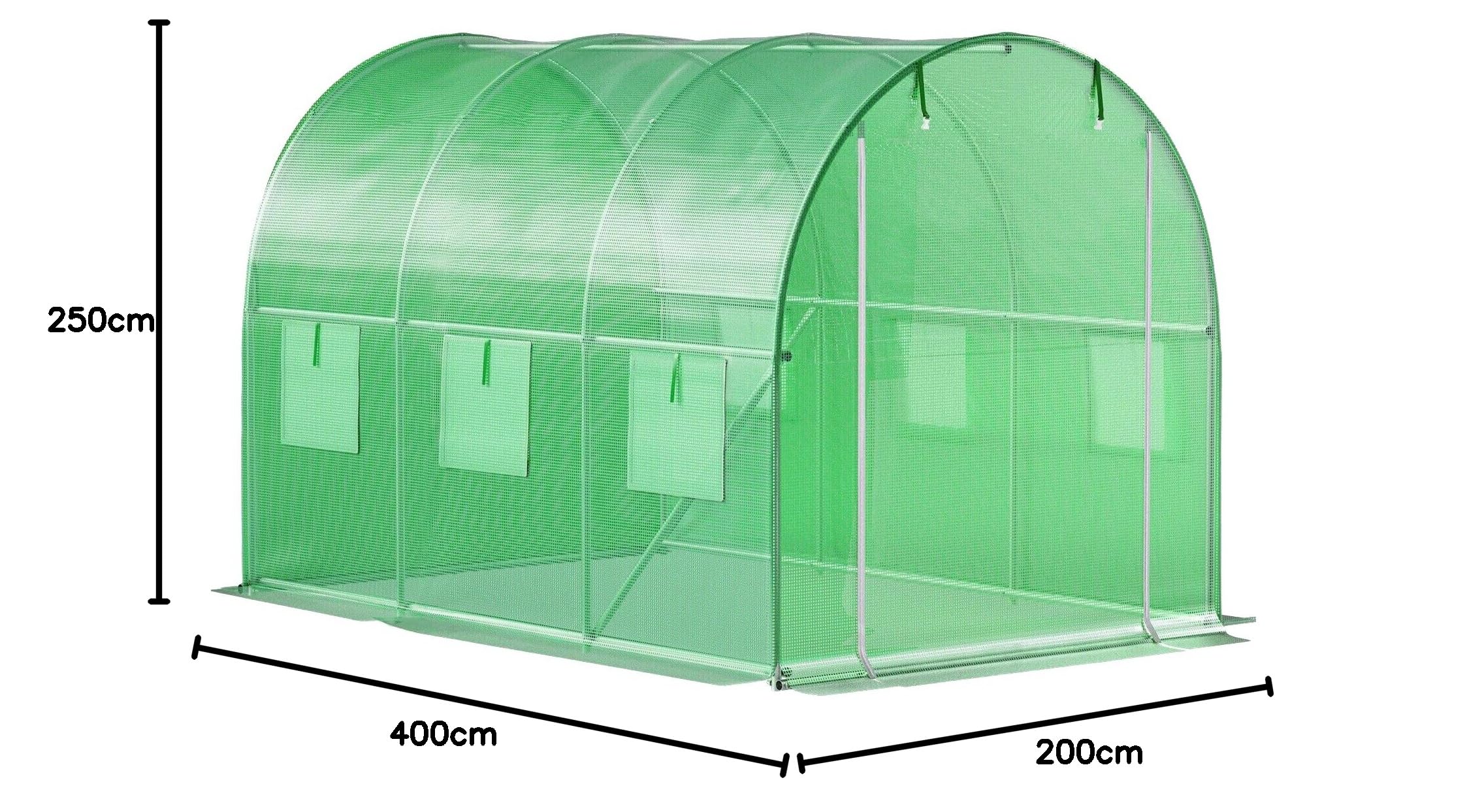 Tunel ogrodowy zielony foliowy szklarnia folia 4x2,5x2m 10m²