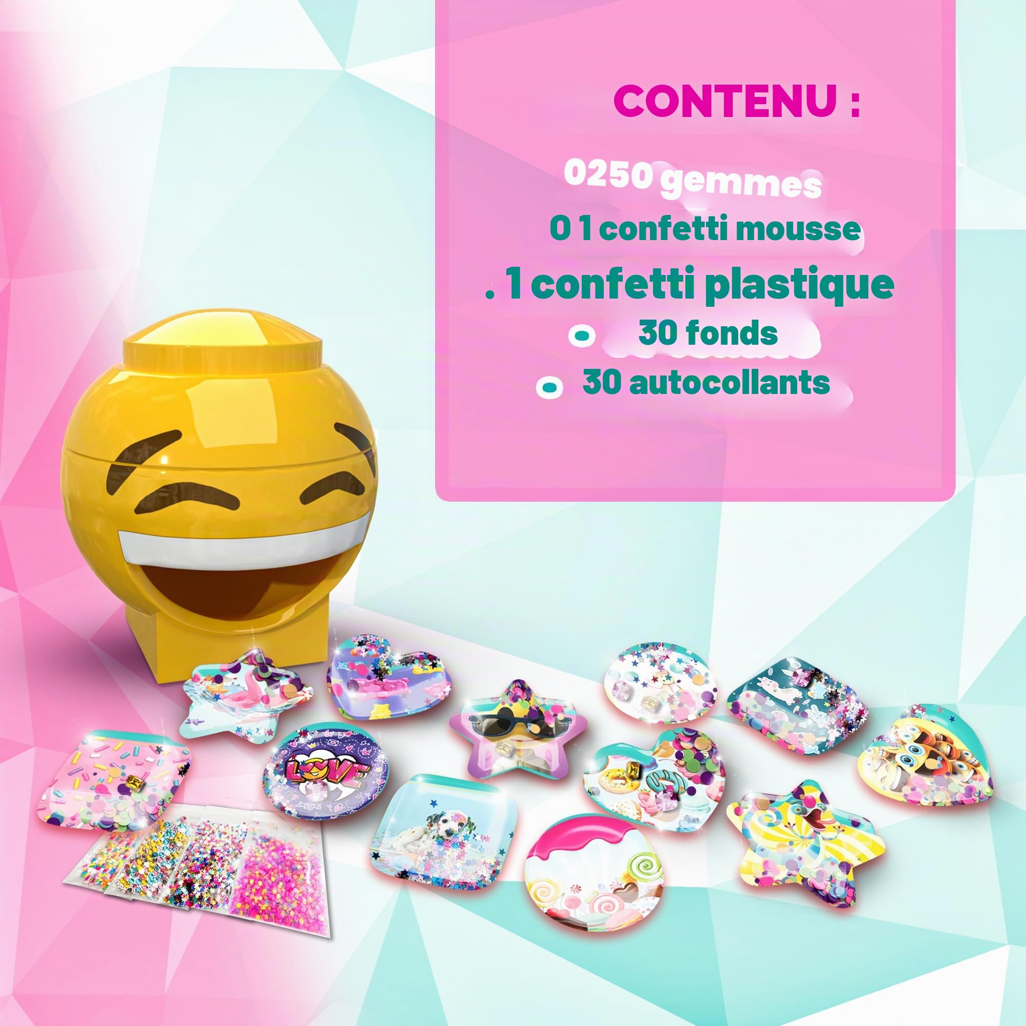 Bizak 63332665 Machine de création d'autocollants 3D avec autocollants, avec fonds et pierres à coller où vous voulez, cadeau pour les filles et les garçons de plus de 6 ans