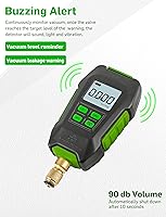 Vista 2 de Medidor Digital de Vacío en Micrones 1/4" SAE, Probador de Presión Digital HVAC, Alarma de Aviso, Compensación de Temperatura, Pantalla LCD, 4 Verde