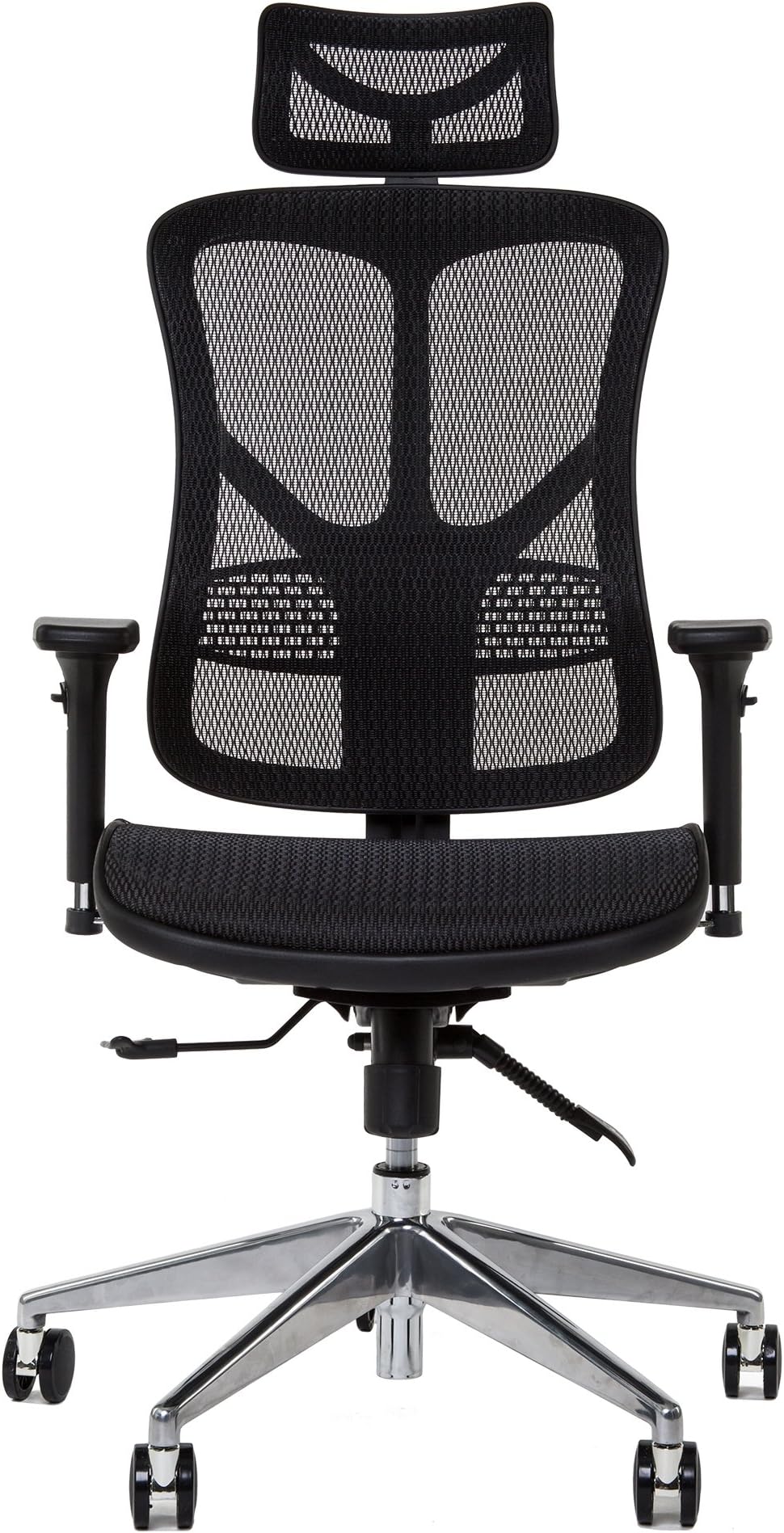 KHALZ Premium Full Mesh Back & Extra Wide Seat, High Back Ergonomic Executive Managers Chair with Headrest & Adjustable Armrests (Black)