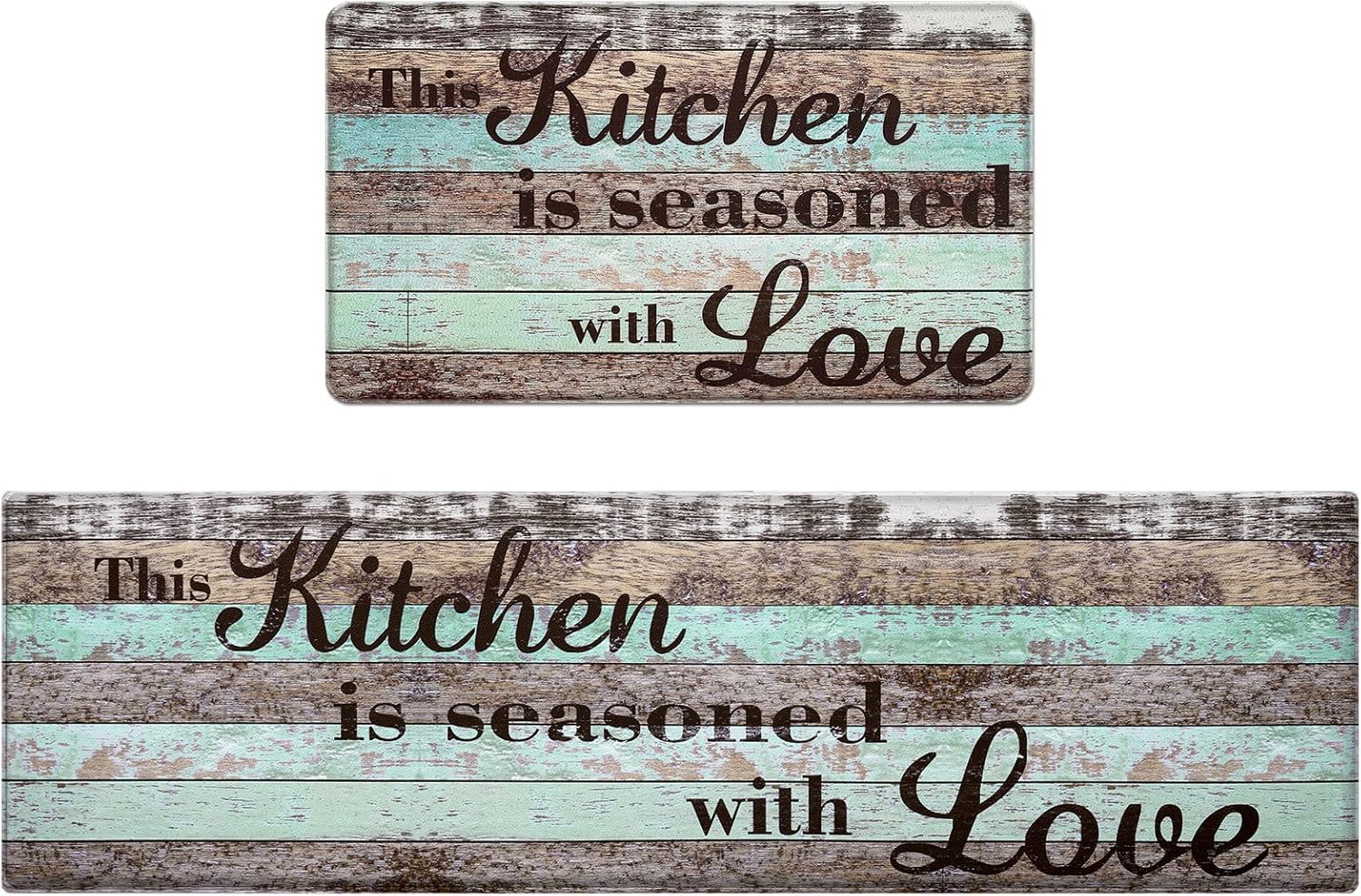 Farmhouse Kitchen Mats Sets 2 Piece Memory Foam Kitchen Rug