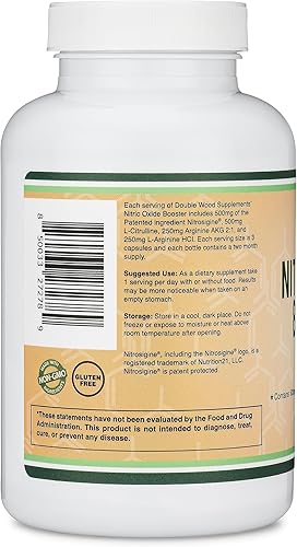 Miniatura 6 de Double Wood - Suplemento de óxido nítrico (preentrenamiento sin tiempo) - Refuerzo de óxido nítrico con nitrosigina, L arginina y L citrulina