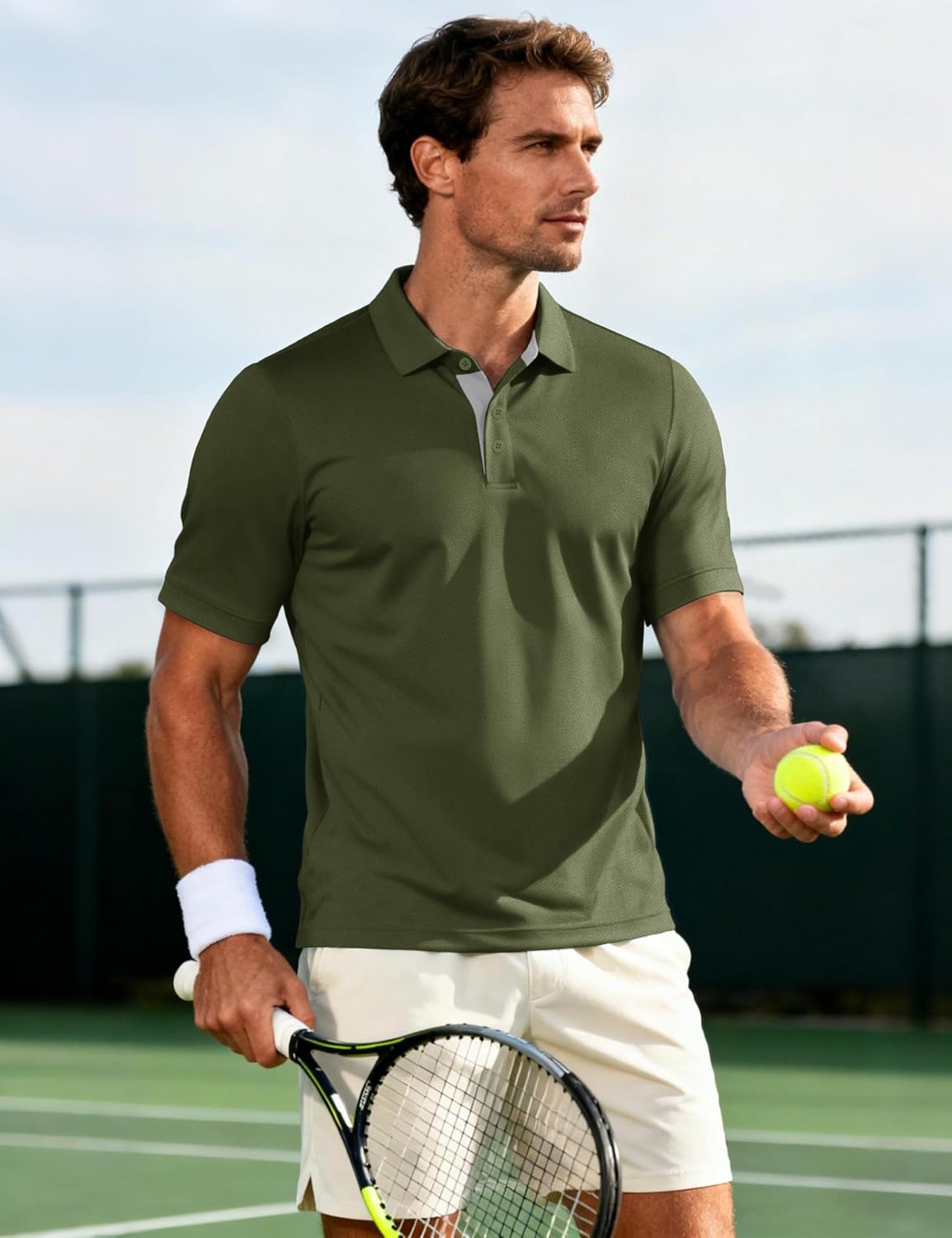 MAGCOMSEN Mens Polo Shirts Short Sleeve Lightweight Moisture Wicking Golf Polos 3 Buttons Performance Collared Shirt Men - Image 2