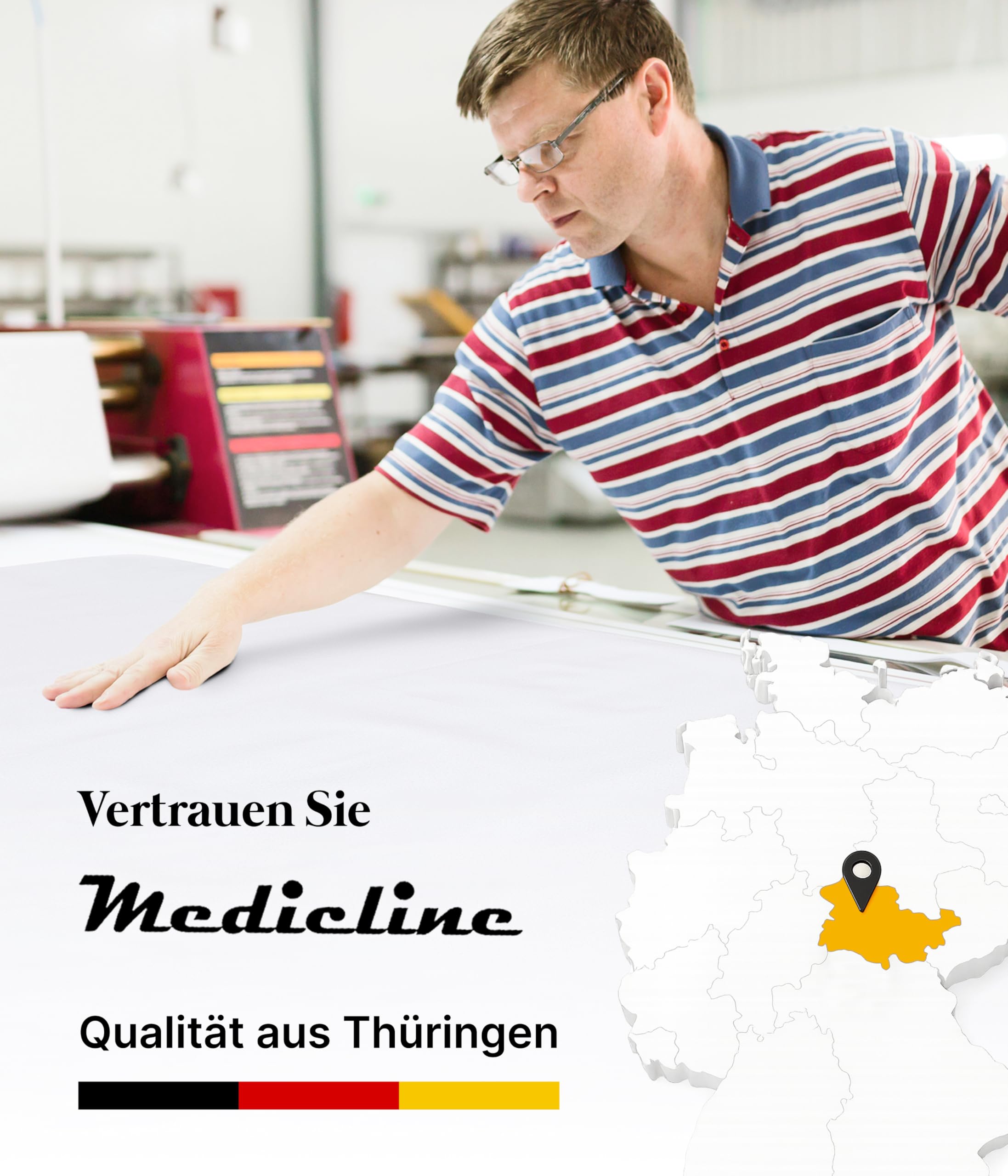 Medicline Ergonomisches Venenkissen Beinkissen aus Komfortschaum – Ergonomische Beinhochlagerung für Entspannung & bessere Durchblutung – Atmungsaktiv, Lagerungskissen – Made in Germany