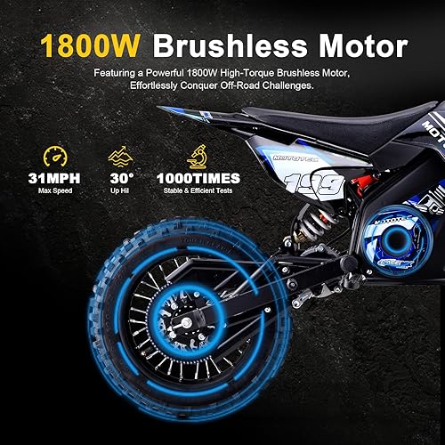 Miniatura 9 de MotoTec 48v Pro Electric Dirt Bike 1600w Lithium