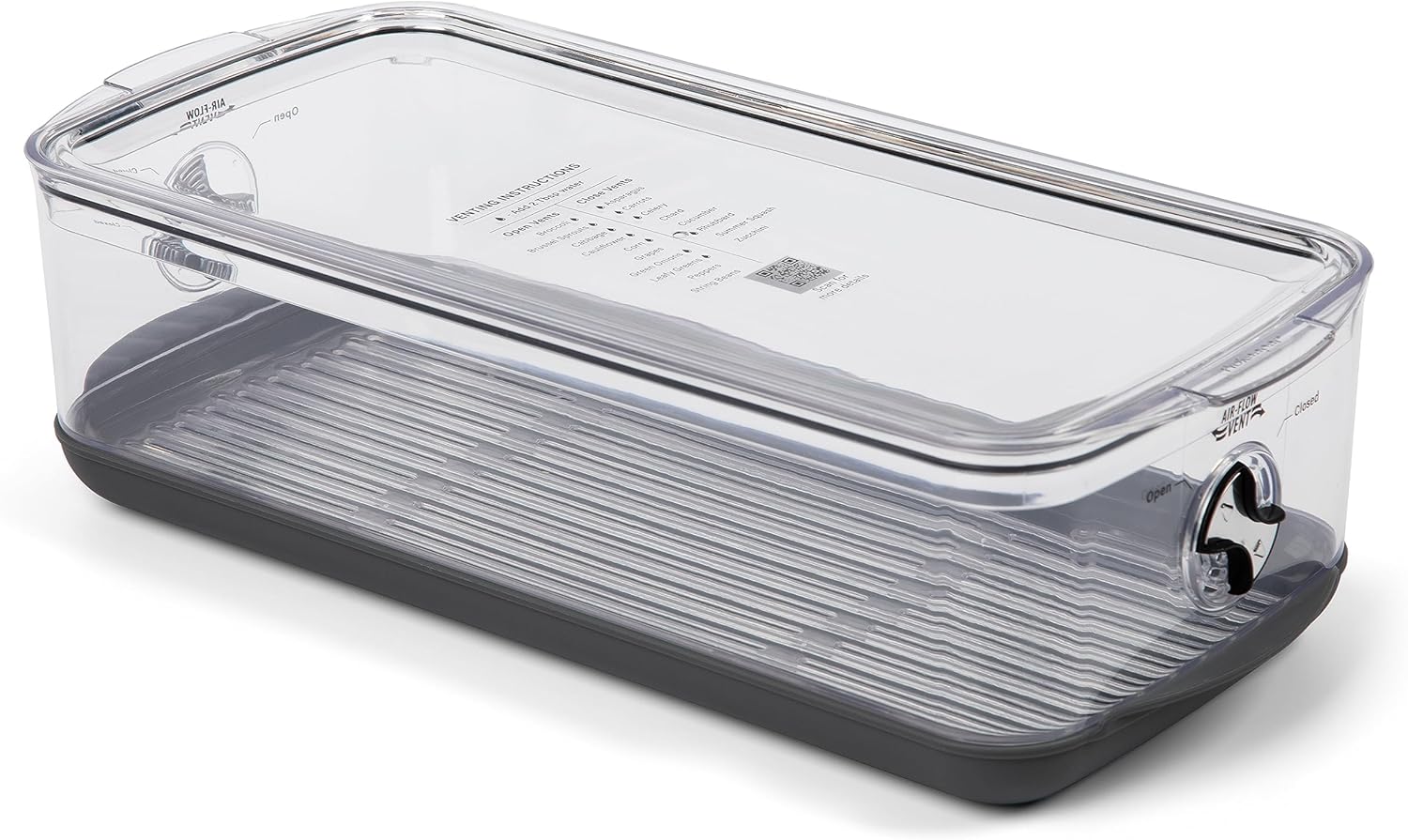 Progressive ProKeeper Stackable Produce ProKeeper Storage Container with Stay-Fresh Vent System (PKS-917 (5.7qt Long Produce))