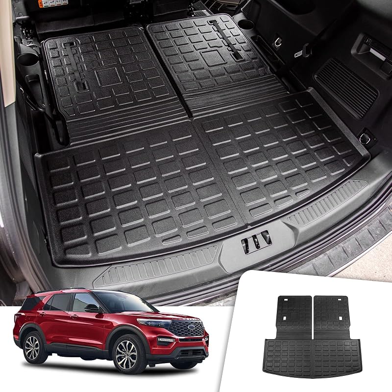 Forro para porta-malas com protetor do encosto em TPE para Ford Explorer 2020–2026, 6 e 7 lugares Rongtaod