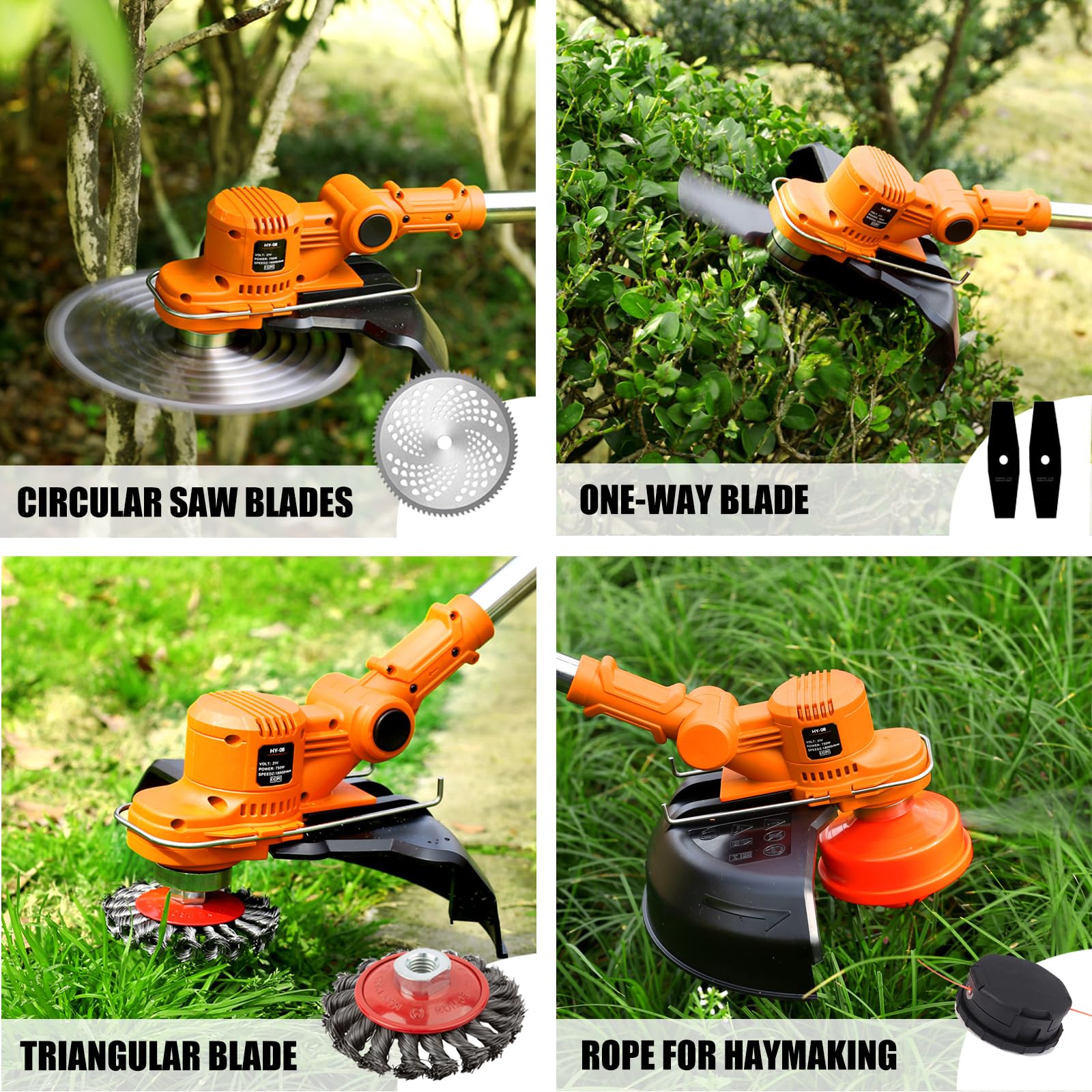 Débroussailleuse à Batterie 21V Coupe Bordure sans Fil avec Batterie,Debroussailleuse Electrique sans Fil avec 2 Batteries 4.0 Ah pour Jardin Élagage (Blau)