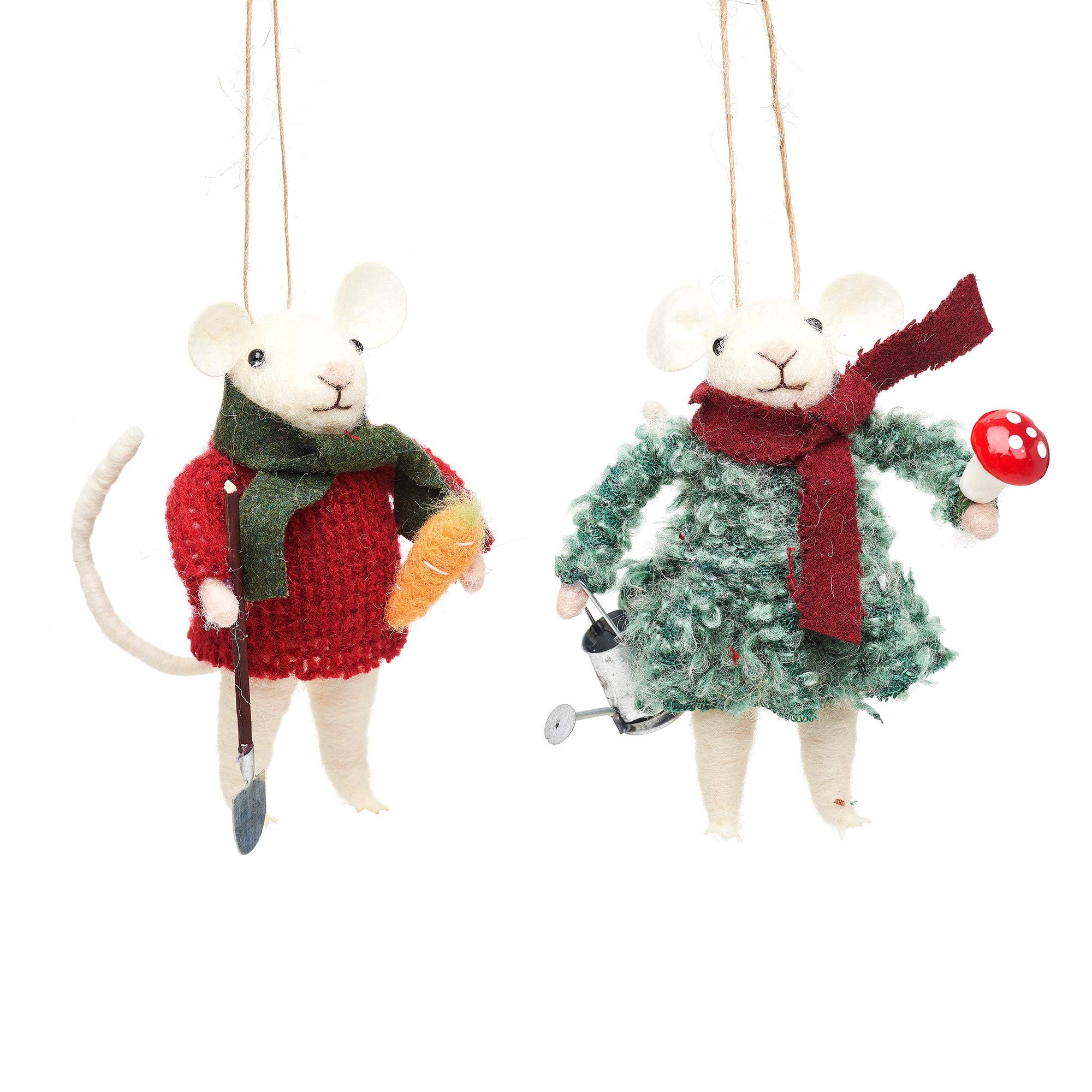 Souris de jardinage festives : le lot de 2 figurines à offrir aux amoureux de nature