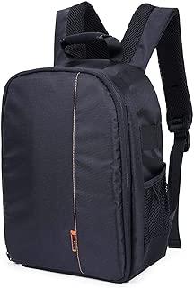 Indepman SLR Camera Travel Backpack Waterproof Carry Bag For Canon, Nikon, Sony, Pentax Black-Orange