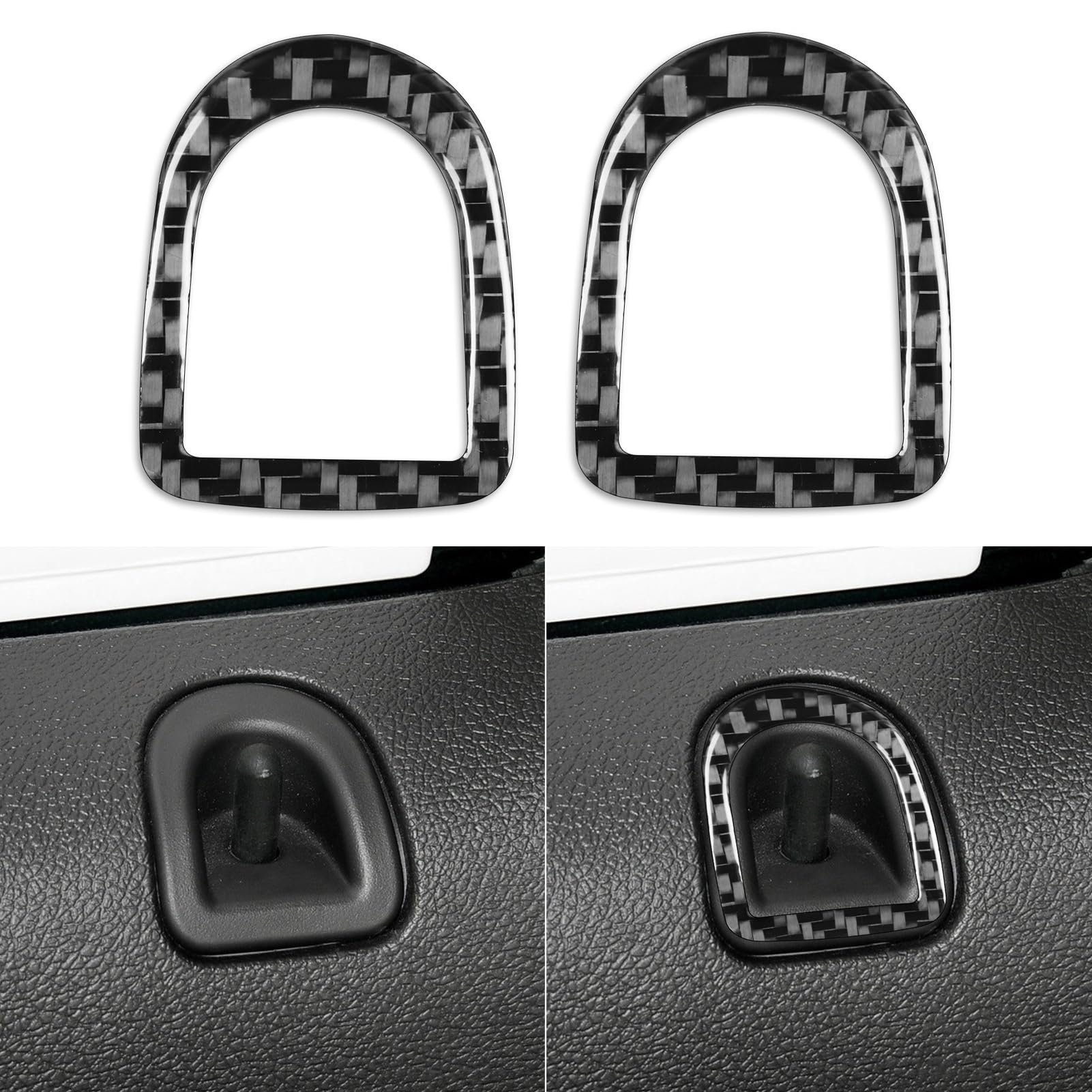 NVCNX - Adhesivo de fibra de carbono premium compatible con Ford Mustang GT Shelby 2010, 2014, 2011, 2012 y 2013, para marco de panel de cerradura de puerta de coche, accesorios de moldura interior, color negro