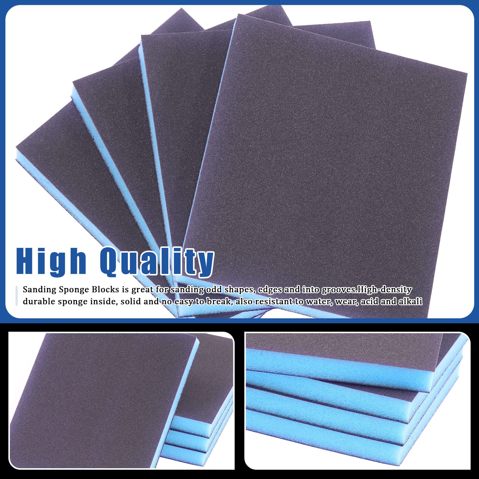 Set 27 Spugne Abrasive Grana 180-3000 - Per Levigare Legno, Metallo E Cartongesso, Riutilizzabili E Lavabili - Foto 12