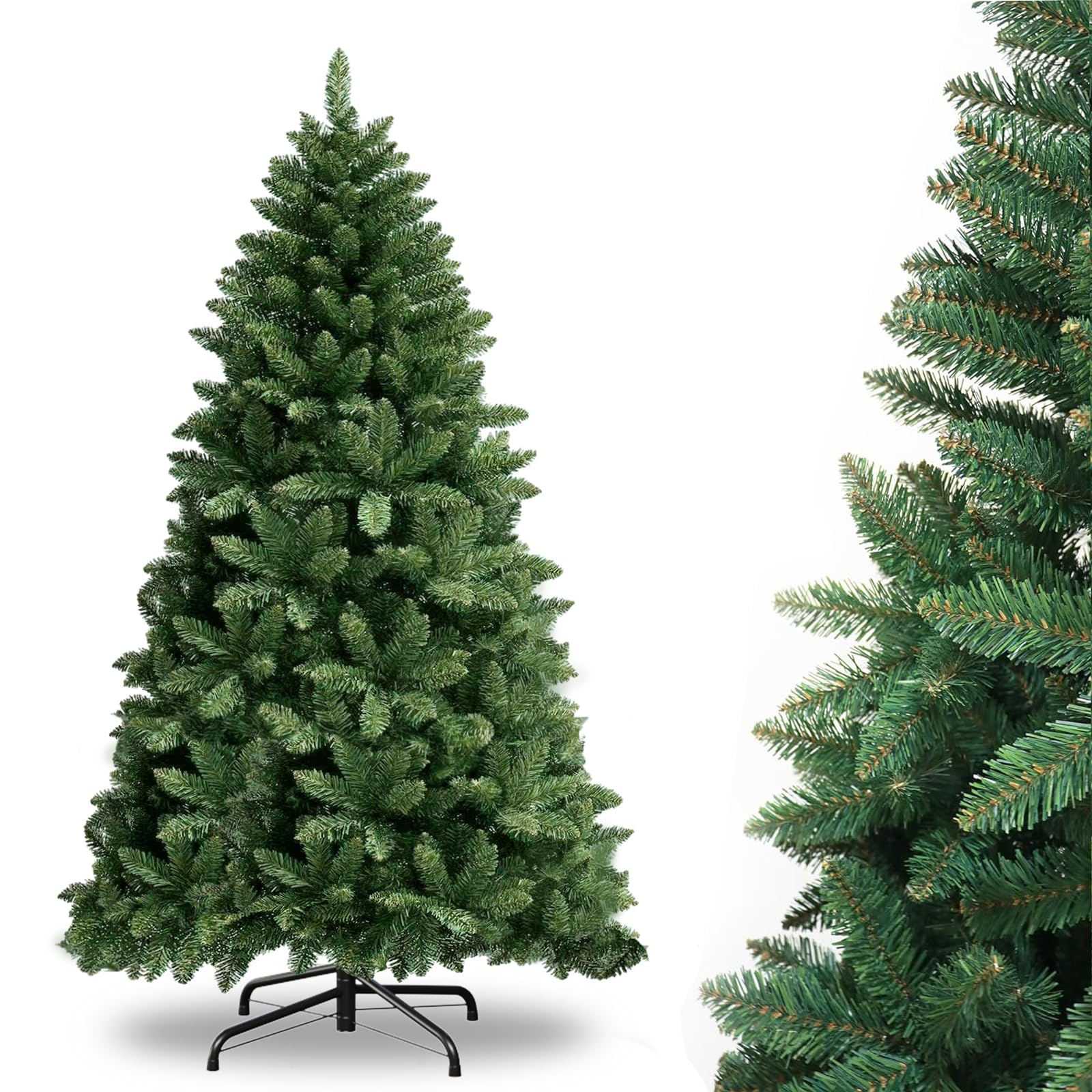 YOUDENOVA Arbre de Noël artificiel 150 cm | Sapin de Noël artificiel premium - Naturellement fidèle | incl. Support métallique pliable