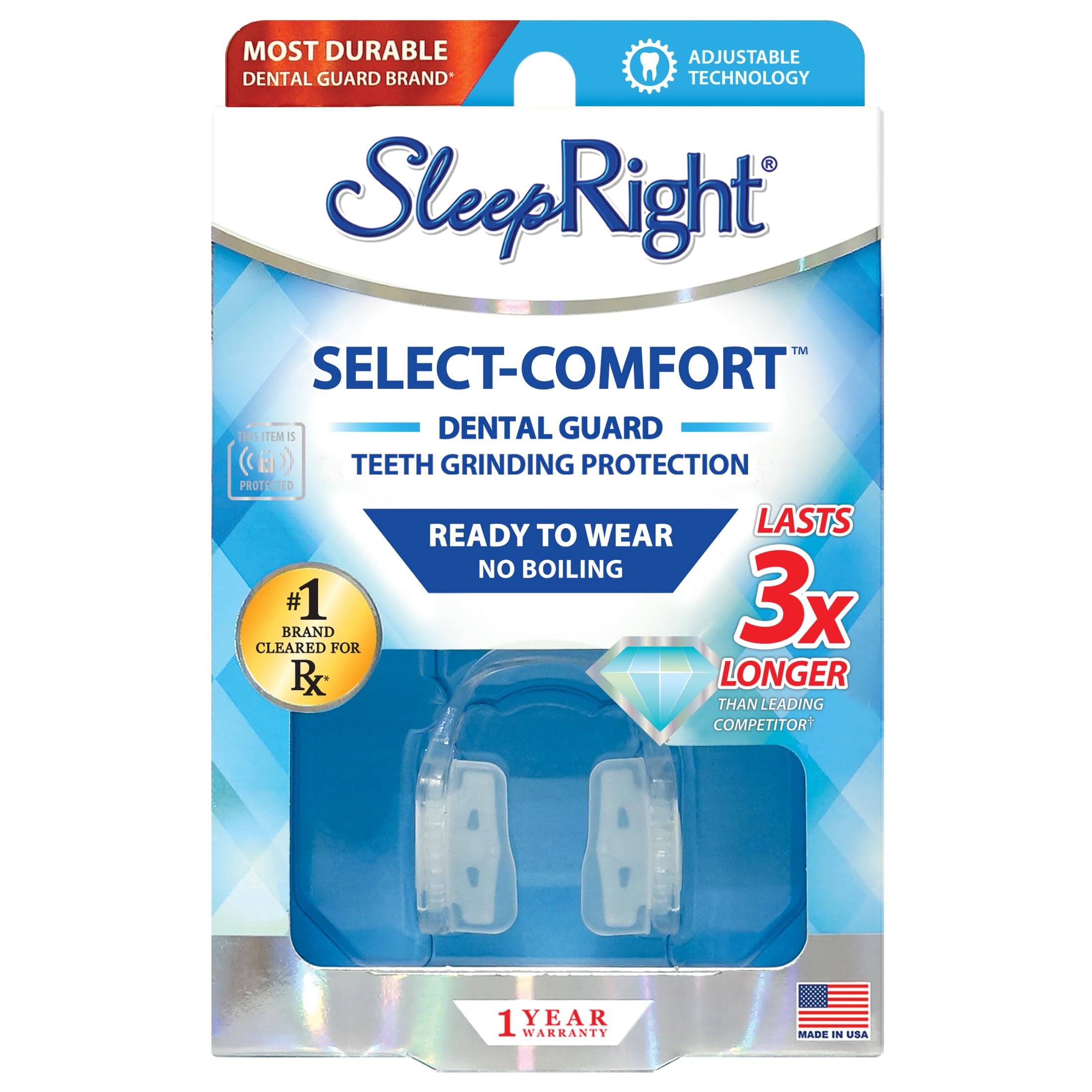 SleepRight® Select-Comfort Dental Guard (New Version) - Sleeping Teeth Guard – Mouth Guard to Prevent Teeth Grinding
