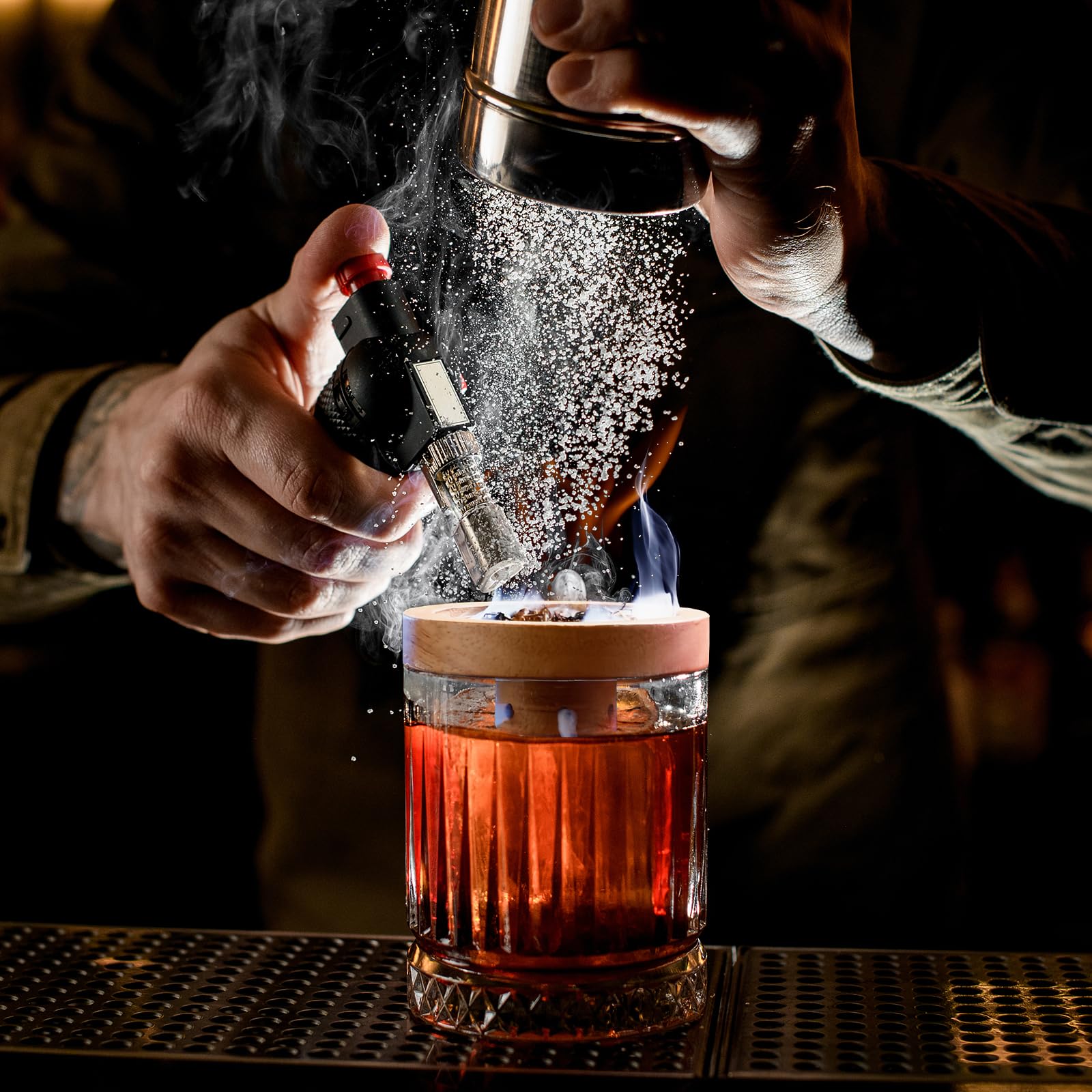 Kit de ahumador de cócteles con 5 chips de madera, juego de chips para ahumar whisky, bebidas para bebidas, bourbon, café, nuez de carne para hombres, padres, maridos