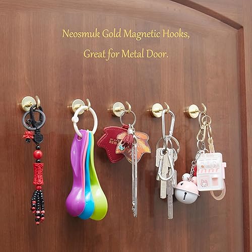 Vista 173 de NEOSMUK - Ganchos magnéticos de alta resistencia con imanes extrafuertes para colgar en refrigerador, crucero, cabinas o parrilla, color blanco