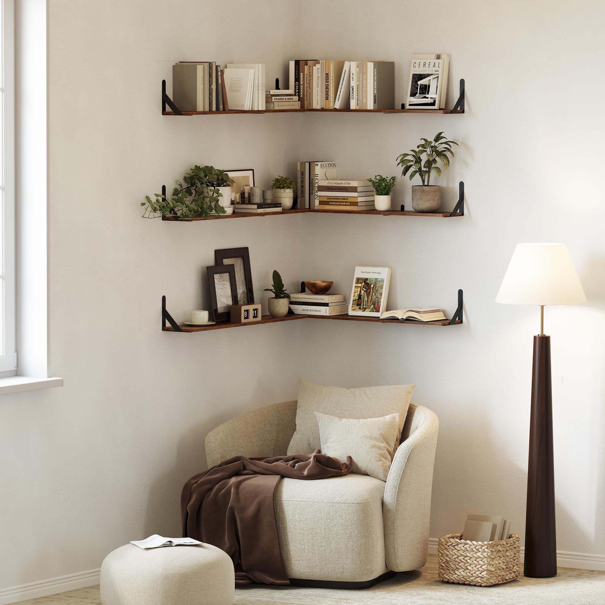 WOPITUES Floating Shelves - 3-Pack -9