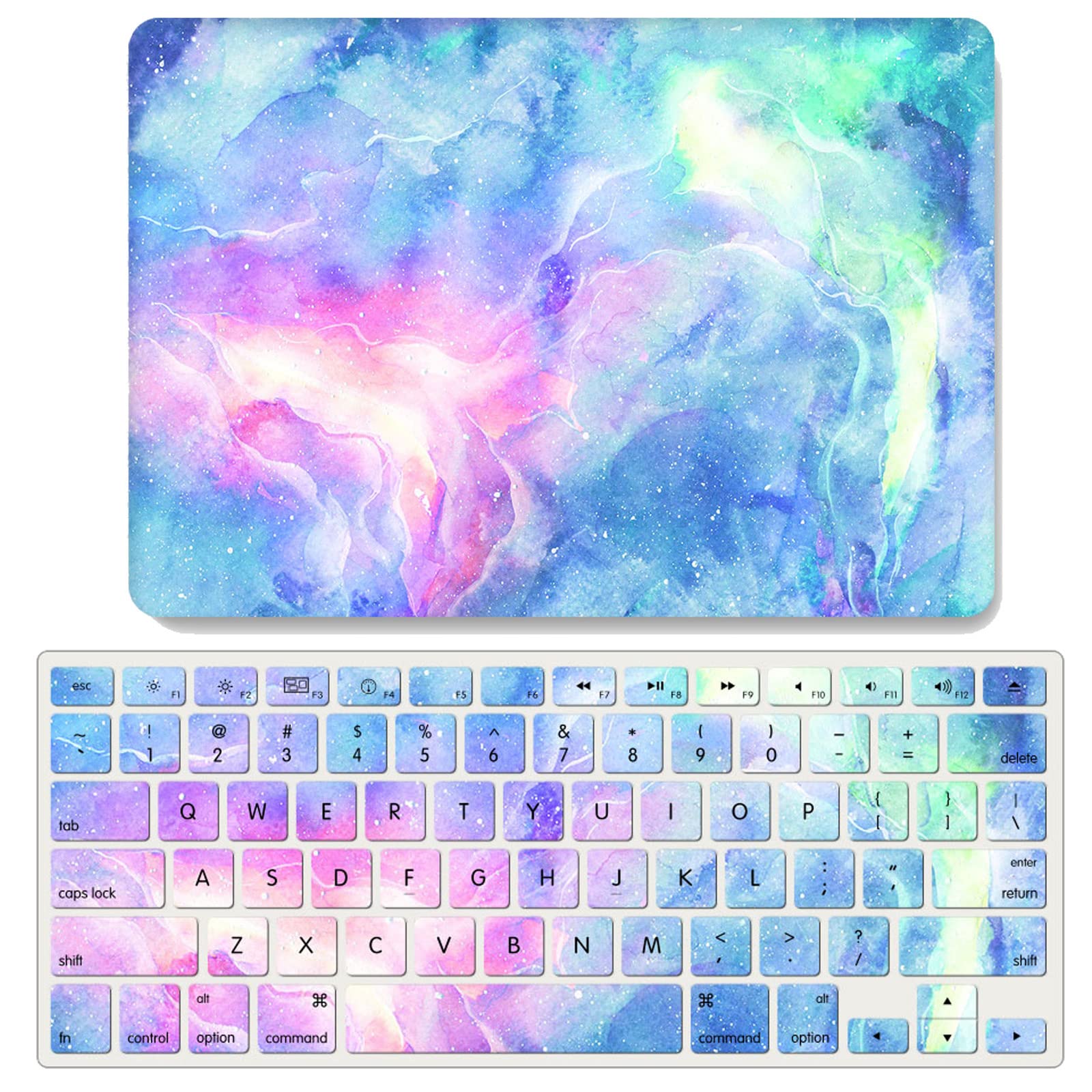 Carcasa MacBook Pro 14 con protector de teclado JZ Aurora compatible con chips M1 M2 M3 M4 6