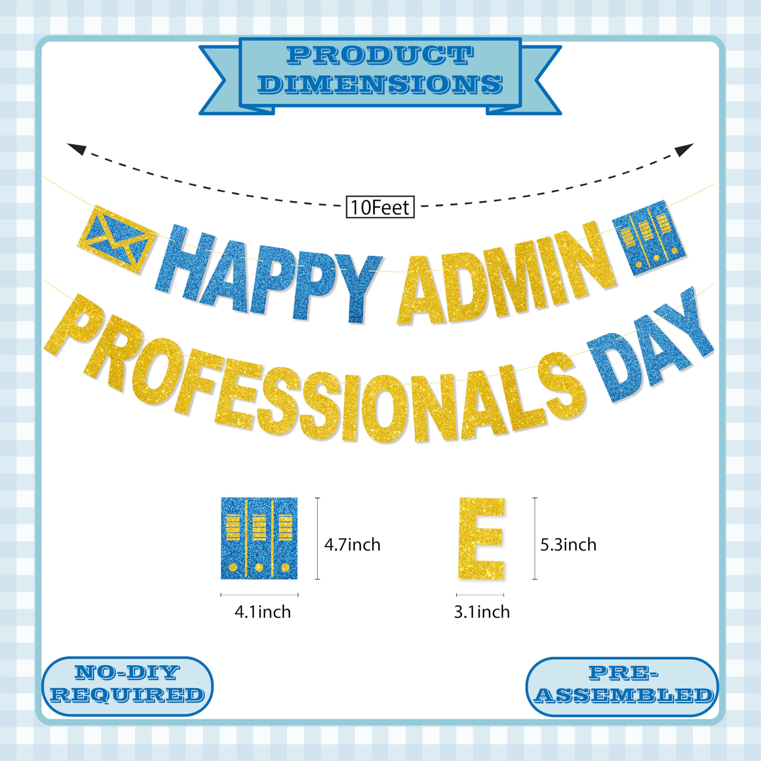 Happy Admin Professionals Day Banner No DIY Glitter Happy Administrative Professionals Day Office Party Decorations Administrative Professionals Day Gifts Appreciation Decorations
