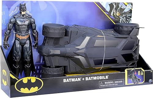 Miniatura 5 de dc comics Batman Batmobile Pack + Batman 30 cm Batmobile Vehicle and 30 cm Articulated Figure  Children's Toy 4 Years and Above