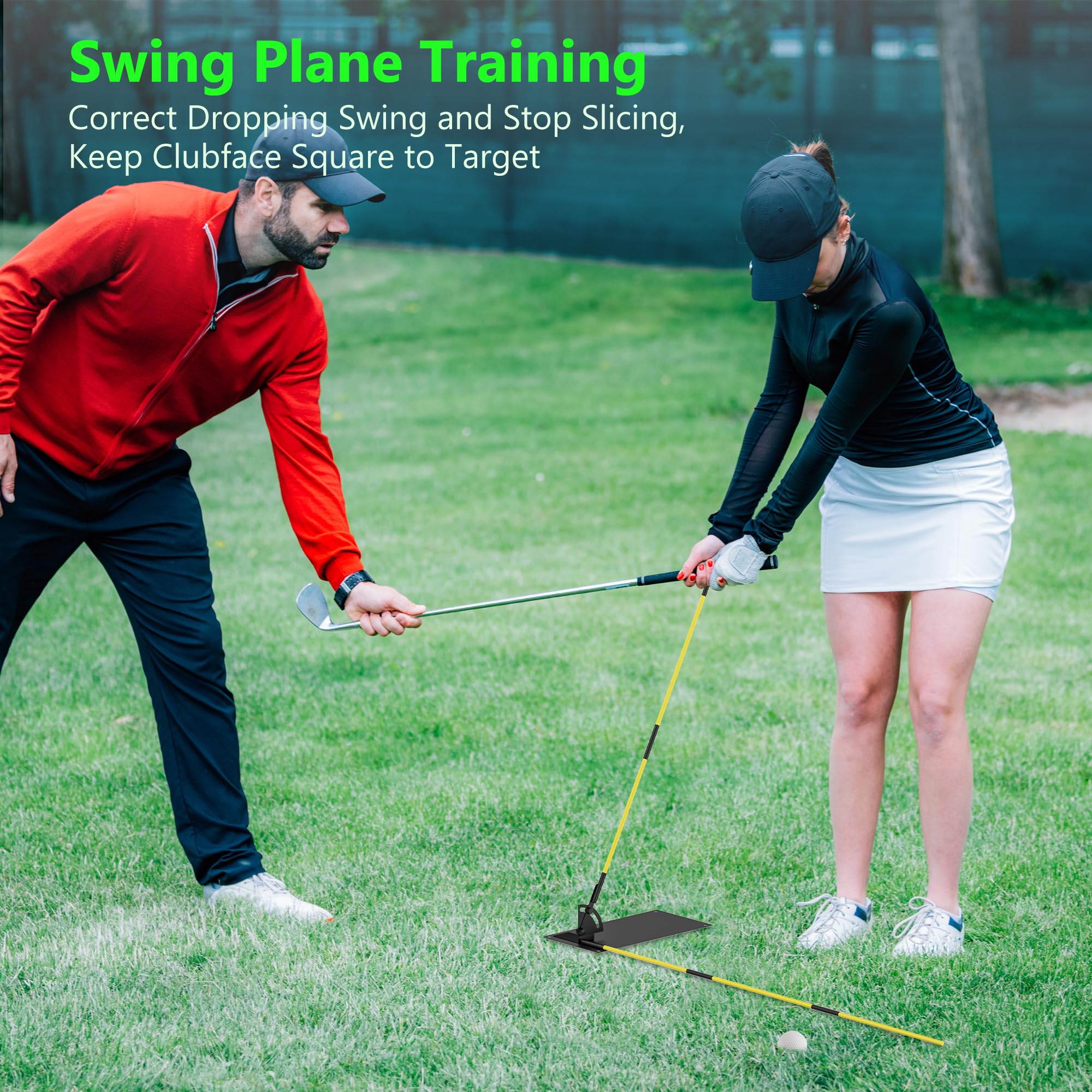 Asyxstar Golf Aligntment Stick Holder Plate Durable Metal Professional Swing Trainer Practice Tool Training Equipment Golf Accessory for Men