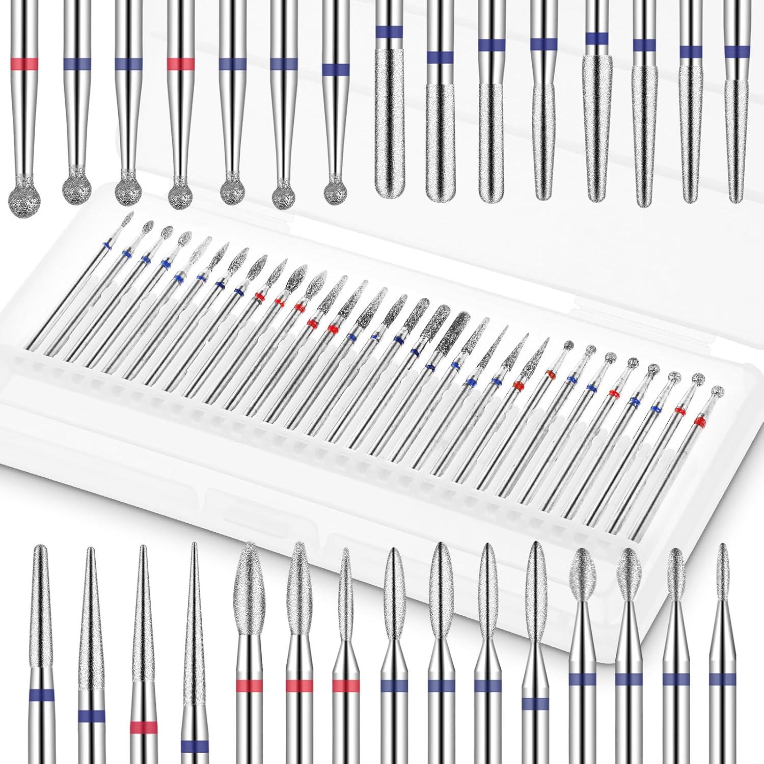 30 stuks nagelboren set, 3/32 inch wolfraamcarbide boor veiligheidsbits voor nagelriem elektrische nagelsnijder professionele nagelverwijderaar extensie diamant bit voor acryl gel nagels