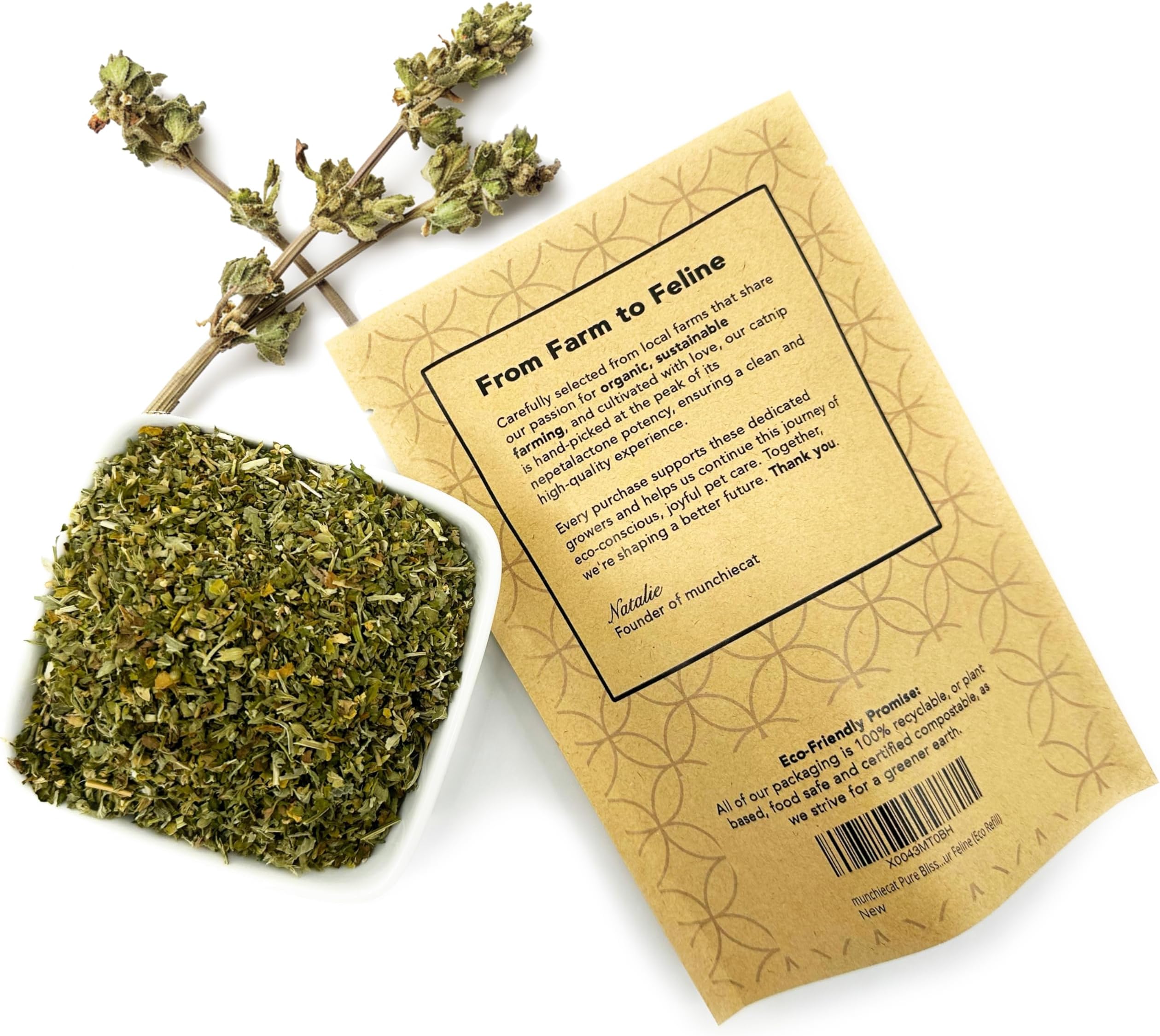 Organic Catnip Refill - USDA Certified Premium Catnip in Eco-Friendly Paper Pouch, Natural & Chemical-Free (Eco Refill)