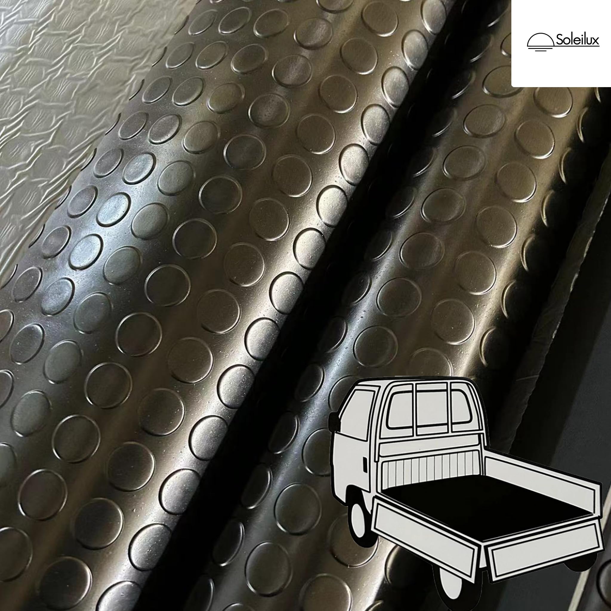 Pavimento PVC Antiscivolo per Garage e Officina – Copripavimento bollato in Rotolo 1mtx20mt, Tappeto Protettivo Industriale per Magazzino, Auto e Fai da Te GRIGIO CHIARO