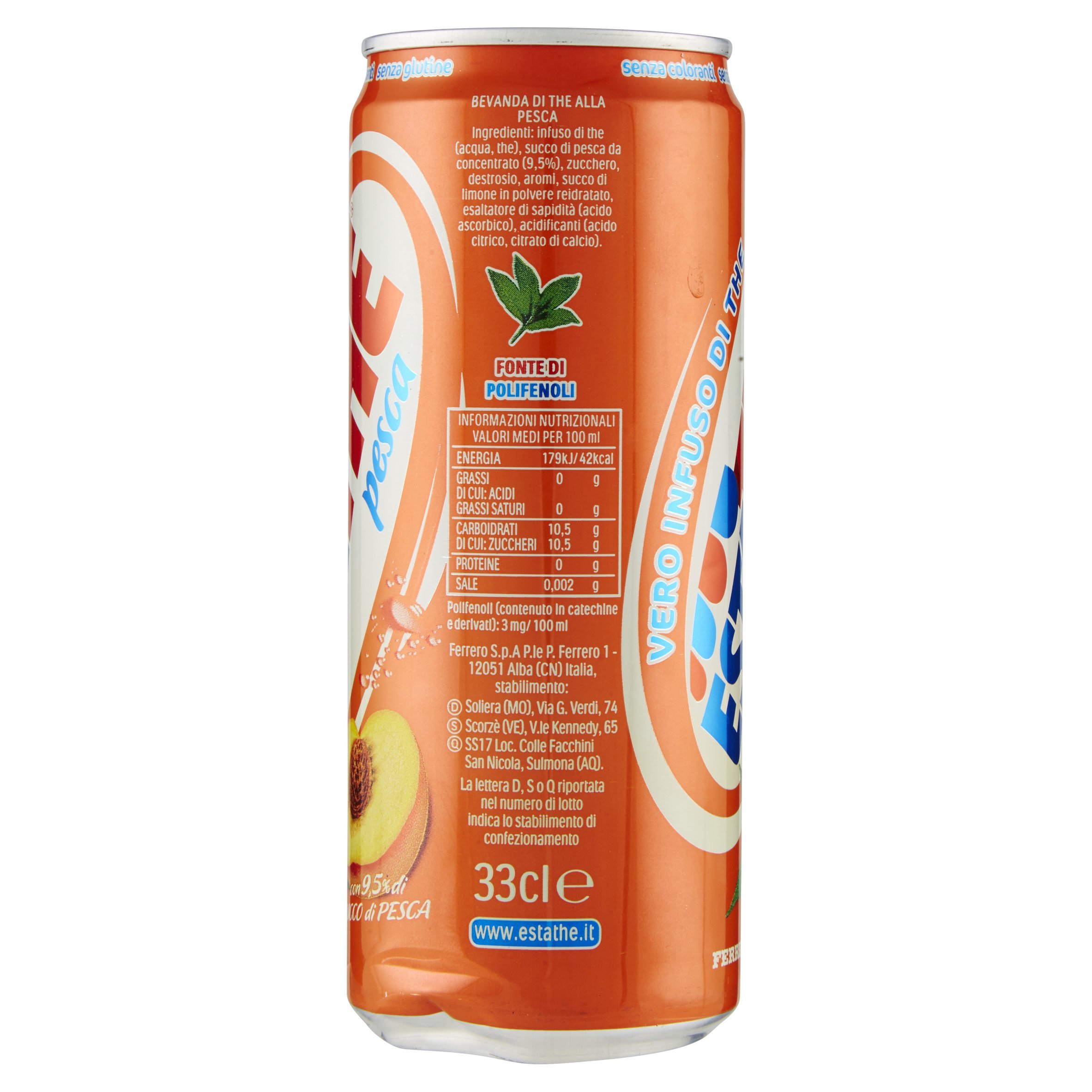 FERRERO LATA DE MELOCOTÓN DE VERANO 0.33LT PAQUETE DE 24 PIEZAS