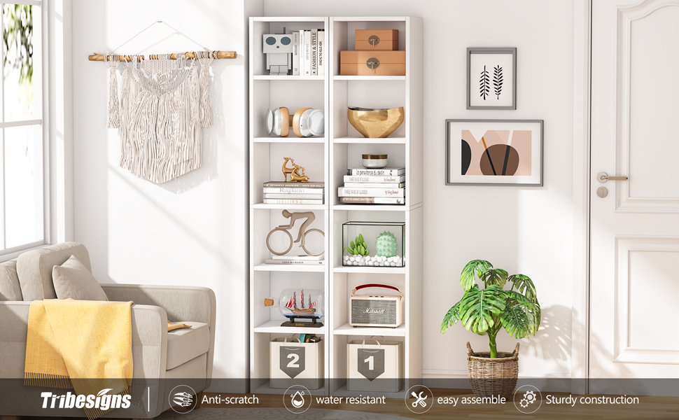 Amazon.com: Tribesigns 70.9 Inch Tall Narrow Bookcase, Modern
