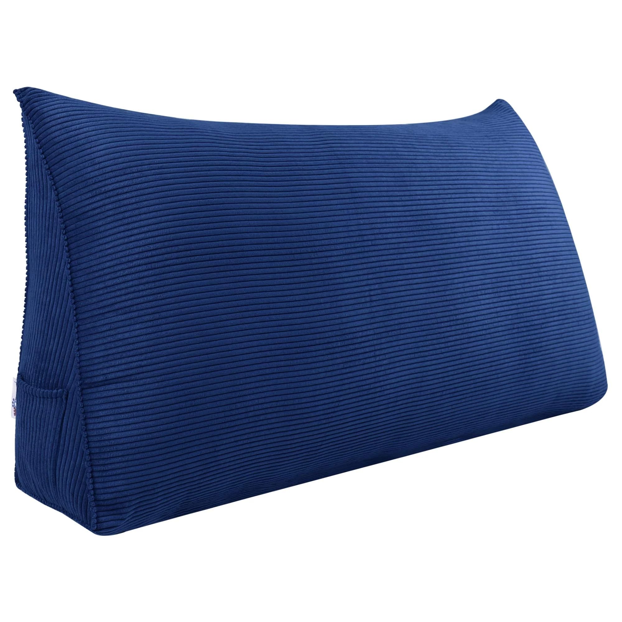 Pillow Palette Navy Corduroy Reading Cushion (200cm, 50cm, Navy Corduroy Reading Pad)