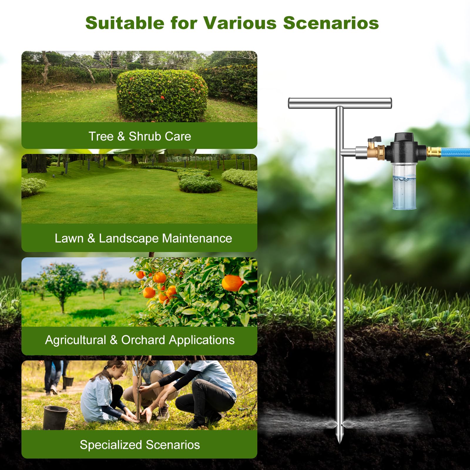 Deep Root Tree Watering Tool Tree Watering Tool Deep Root Feeding Irrigation  Stick Irrigation System Watering Sticks For Trees Shrubs With Valve T  Handle Deep Root Watering Tool, image size:1600x1600