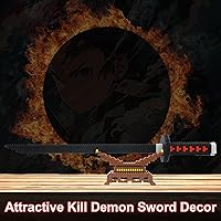 Vista 6 de Beego Kill Demon Sword - Juego de construcción de espada negra Tanjirou de 19 pulgadas con soporte para espada