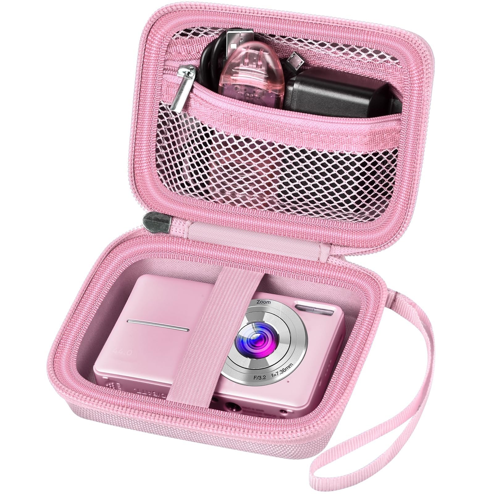 Digital Camera Case Compatible with VAHOIALD FHD 1080P/ for CAMKORY Digital Point and Shoot/for KODAK PIXPRO FZ45-BK 16MP Vlogging/for IWEUKJLO/for Nsoela, Holder for SD Card More- Pink (Box Only)-picture-25