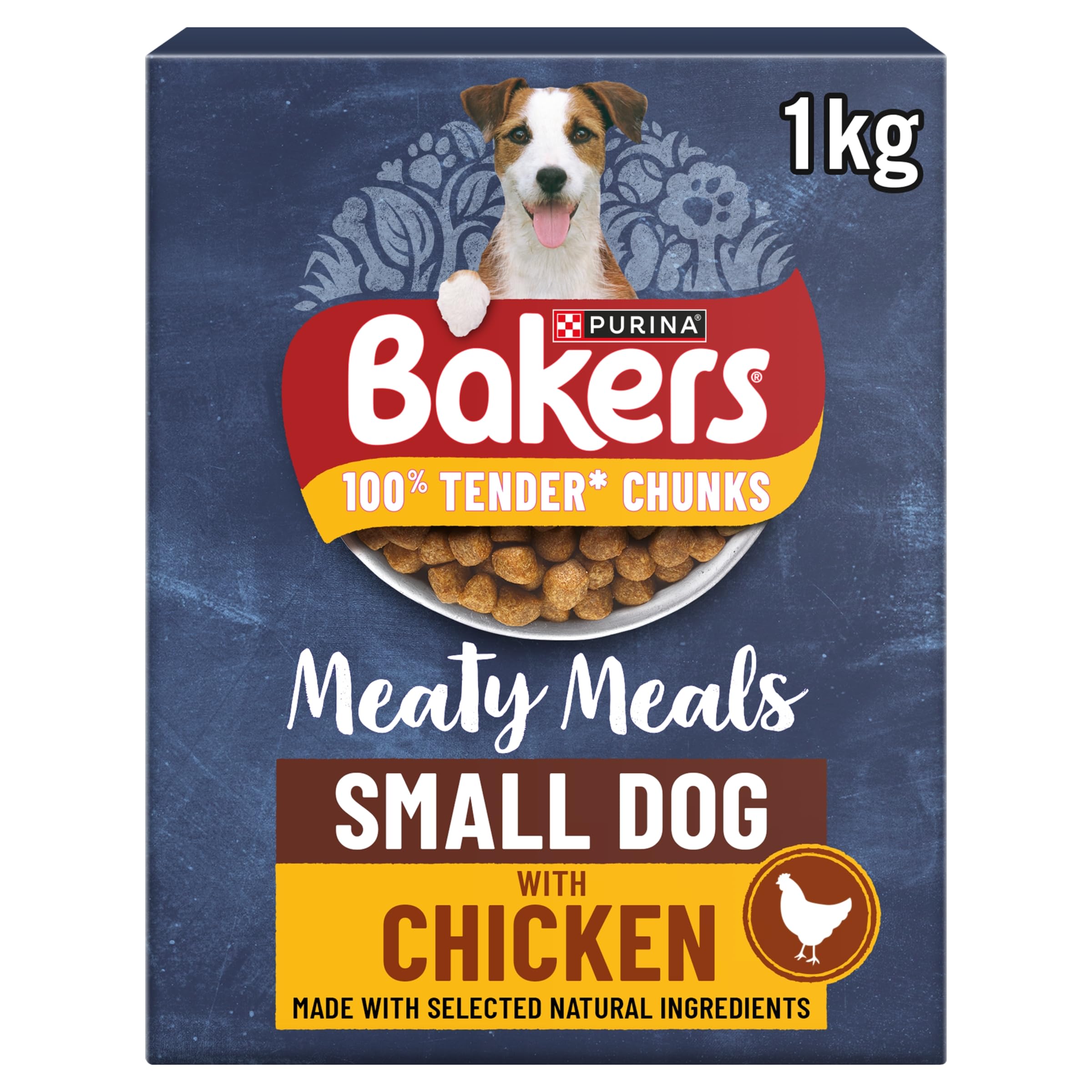 BAKERS Meaty Meals Small Dog Chicken Dry Dog Food 1kg (Pack of 5)