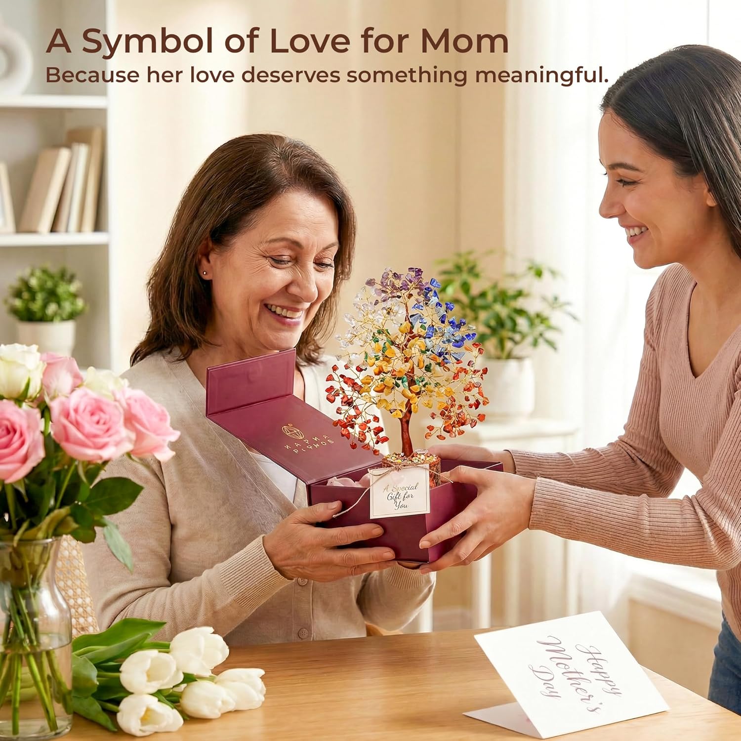 Crystal Tree of Life 7 Chakra Birthday Gifts for Women, Unique Gifts for Her, Home and Office Decor, Handmade Healing Crystals Tree Bring Positive Energy, Money, Good Luck, Gifts for Mom & Love Ones - Image 4