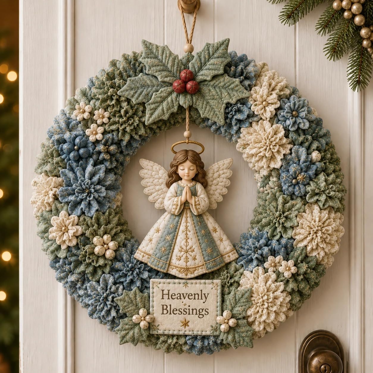 3D Fabric Poke Wreath DIY Kit, Christmas Wreath DIY Kit for Adults (D), 1 - Image 5