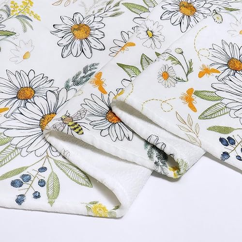 Miniatura 7 de Tupmnbry Manta floral de margaritas y girasoles, manta de franela súper suave, manta de cama ligera y esponjosa para cama, sofá y viajes, 50 x 60