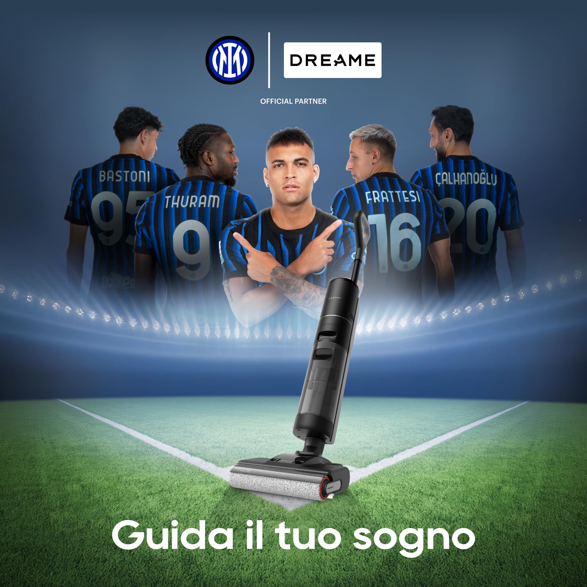 DREAME H12 Pro Ultra Aspirapolvere Lavapavimenti, Lavaggio e Asciugatura Spazzola, Auto-Pulizia con Doppia Rotazione e Raschietto, 16.000 Pa, Pulizia Bordi su Due Lati, Rilevamento e Regolazione Smart