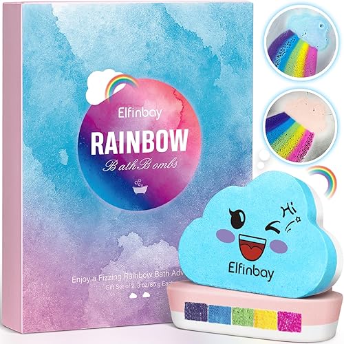 Miniatura 1 de Bombas de baño de nube arcoíris para mujer, relajantes, bombas de baño hechas a mano para niños, burbujas de baño, regalos de cumpleañosAcción de
