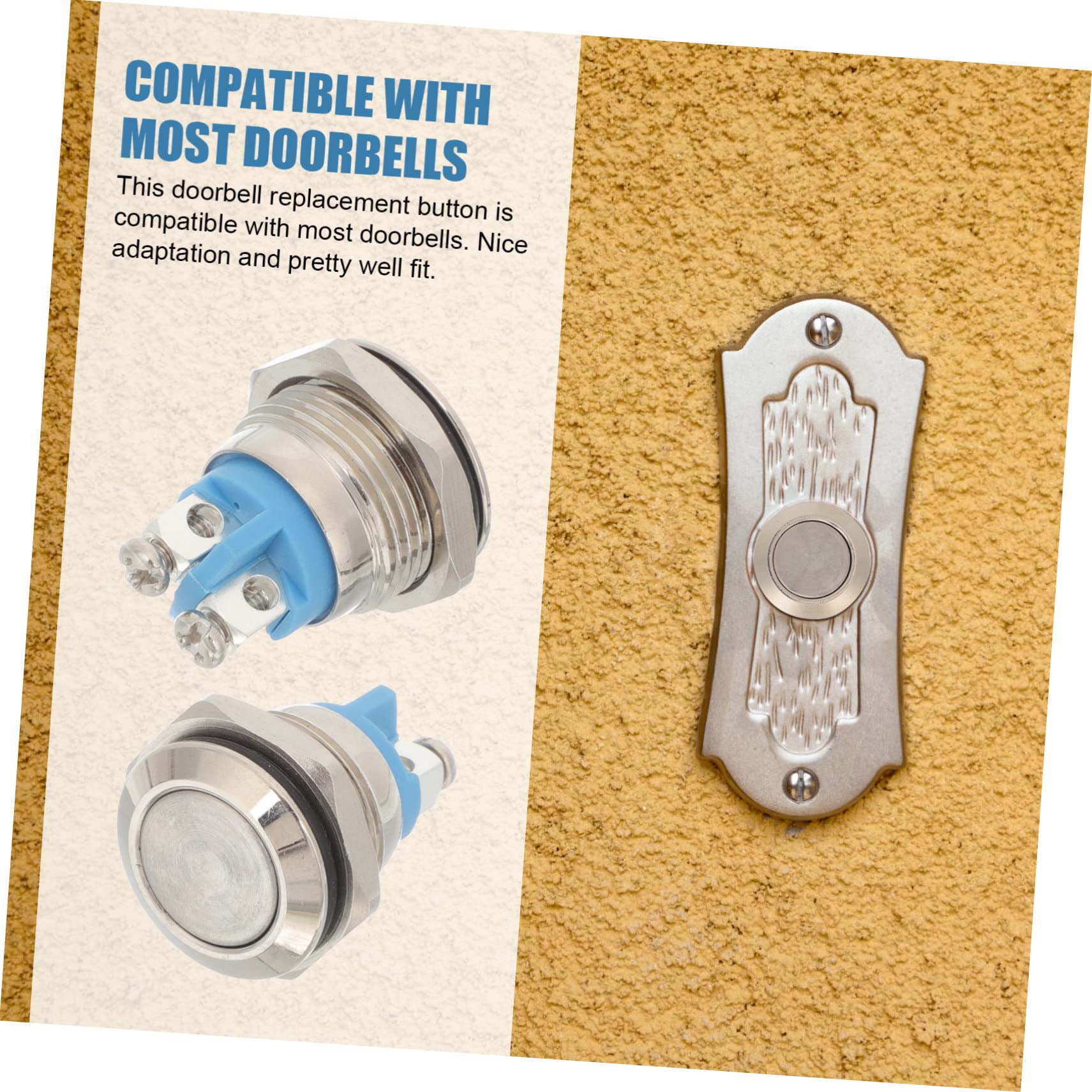 MAGICLULU 2 Pieces Doorbell Button Replacement Kit – Heavy Duty Wired Push Buttons, Nickel Plated Copper, Universal Fit