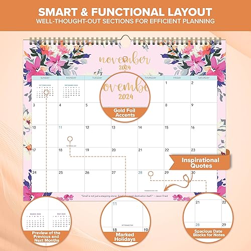 Miniatura 2 de Calendario de pared de 18 meses de enero de 2024 a junio de 2025, 14.5 x 11.5 pulgadas, calendario de pared 2024, calendario de pared 2024-2025,