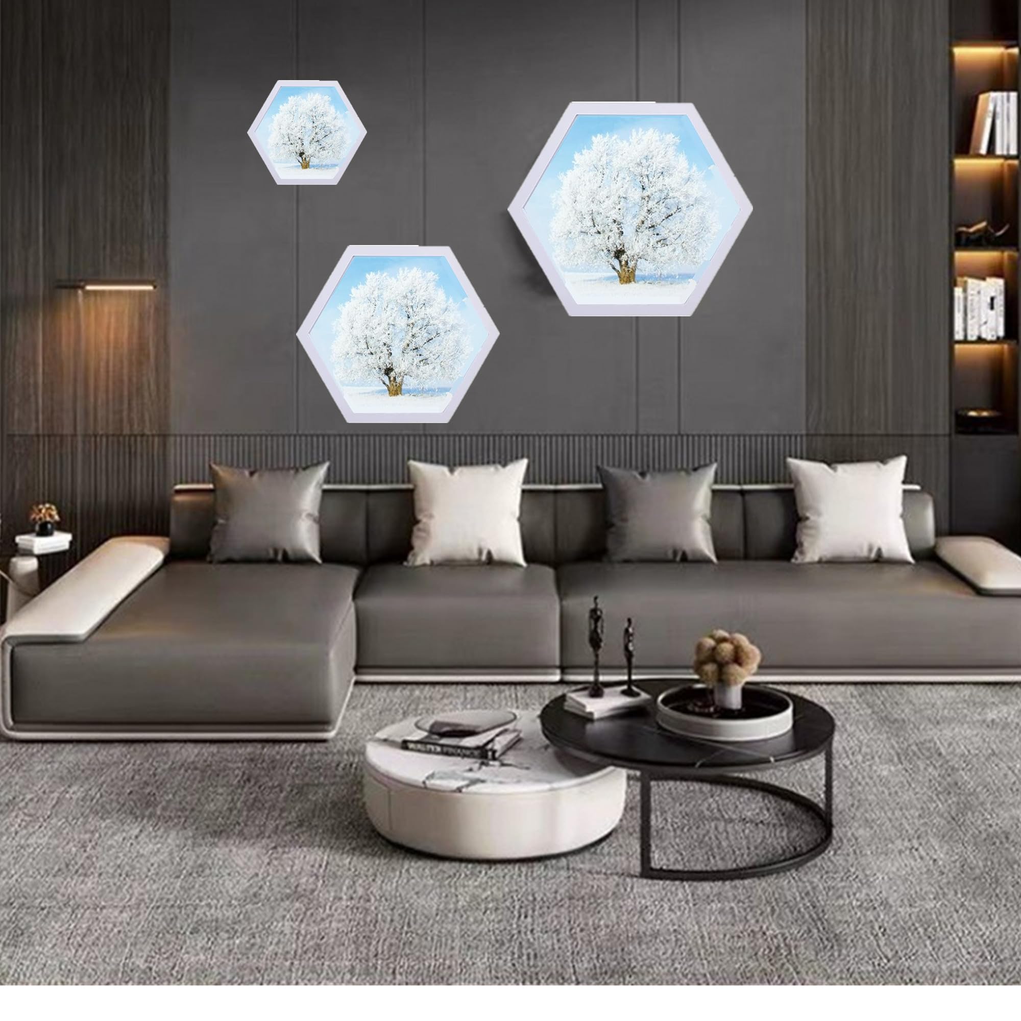 Amazon.com - alblinsy Hexagon Shaped Photo Frame Wooden Wall