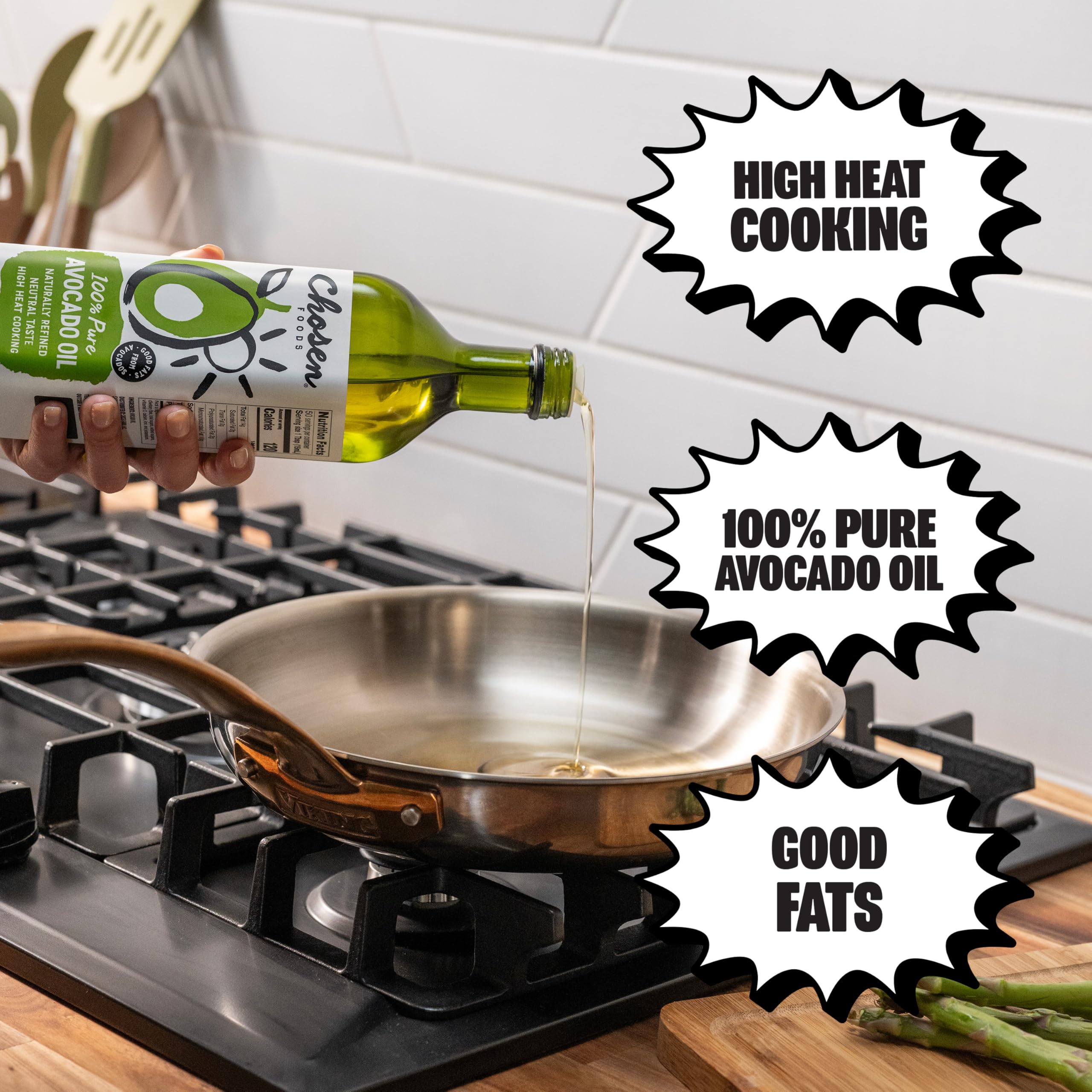 Chosen Foods 100% Avacado Cooking Oil - 1ltr Bottle (33.8fl) (Single Bottle) by Chosen Foods