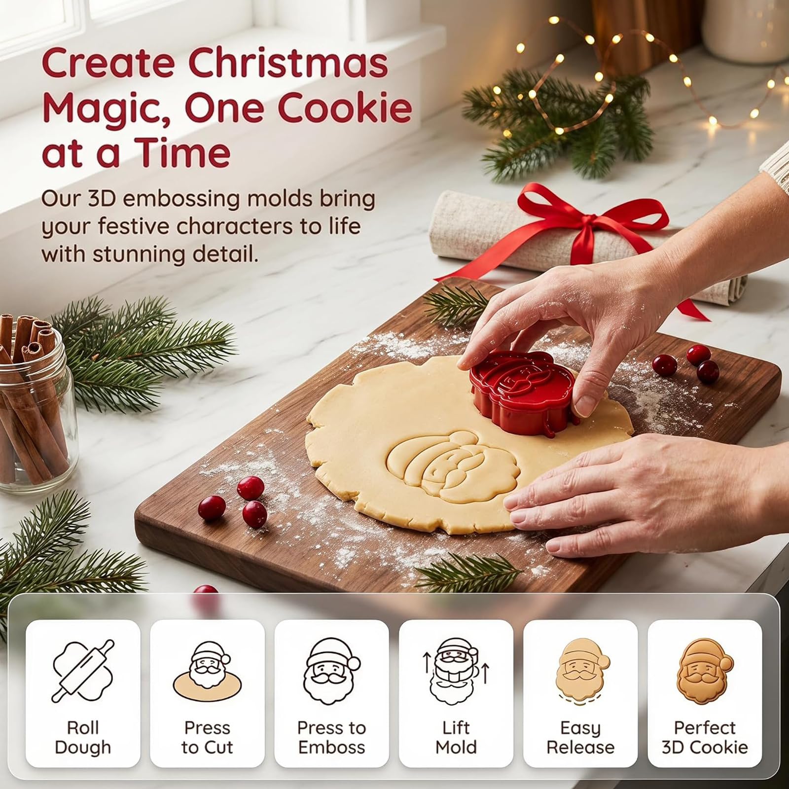Stampo per Mini Torte a Mano, Set di Teglie DIY Natale Antiadese