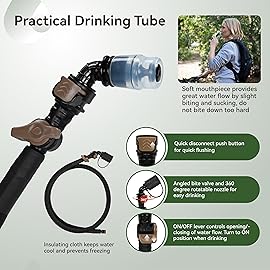 MARCHWAY 2L/2.5L/3L TPU Hydration Bladder, Ultra Durable Water Reservoir Bag with Insulated Tube for Hydration Pack for Cycling, Hiking, Running, Climbing, Biking (2.5L Blue 85oz)