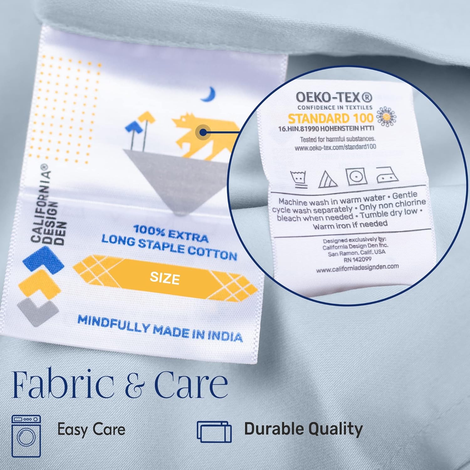 Exclusive Discount 🔥 California Design Den - Finest Queen Cotton Sheet Set, Soft 100% Cotton Cooling Sheets Deep Pockets Snug Fit Elastic, 500 Thread Count, 4-Pc Set, Sheet Sets for Bed (Solid - Light Blue) Review California Design Den - Finest Queen Cotton Sheet Set, Soft 100% Cotton Cooling Sheets Deep Pockets Snug Fit Elastic, 500 Thread Count, 4-Pc Set, Sheet Sets for Bed (Solid - Light Blue)