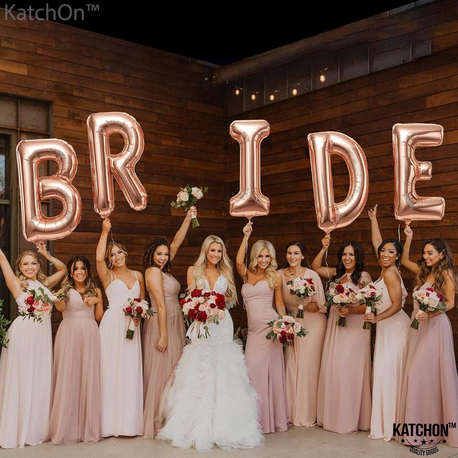 KatchOn, Giant Bride Balloons Rose Gold - 40 Inch | Bachelorette Party Decorations | Rose Gold Bride Balloons for Bridal Shower Decorations | Bridal Shower Balloon | Bachelorette Balloon